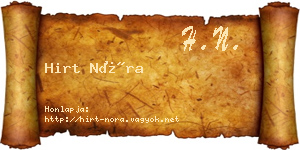 Hirt Nóra névjegykártya